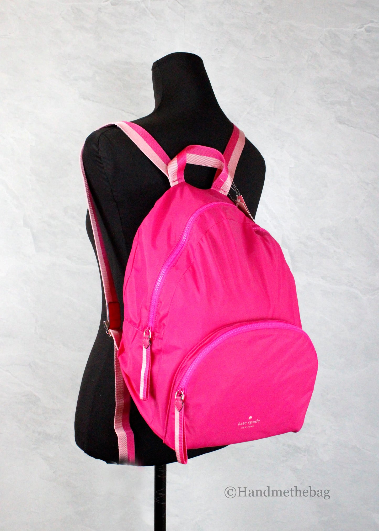 Kate Spade Arya Medium Bright Magenta Nylon Packable Backpack