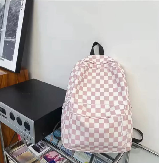 Checkered Colour School Backpack for Boys and Girls - Stylish Japanese Junior High School Bag