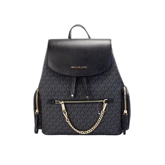 Michael Kors Jet Set Black Large PVC Chain Backpack