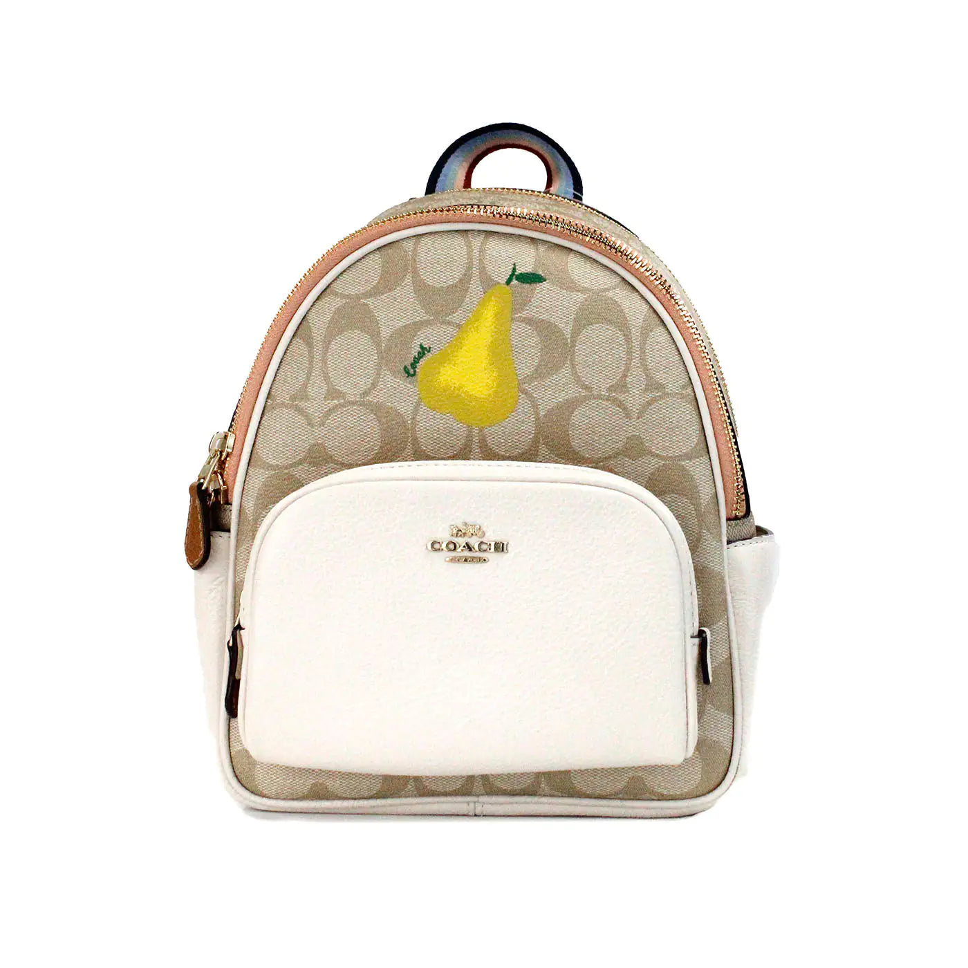 Coach Mini Court Signature Coated Canvas Pear Motif Backpack