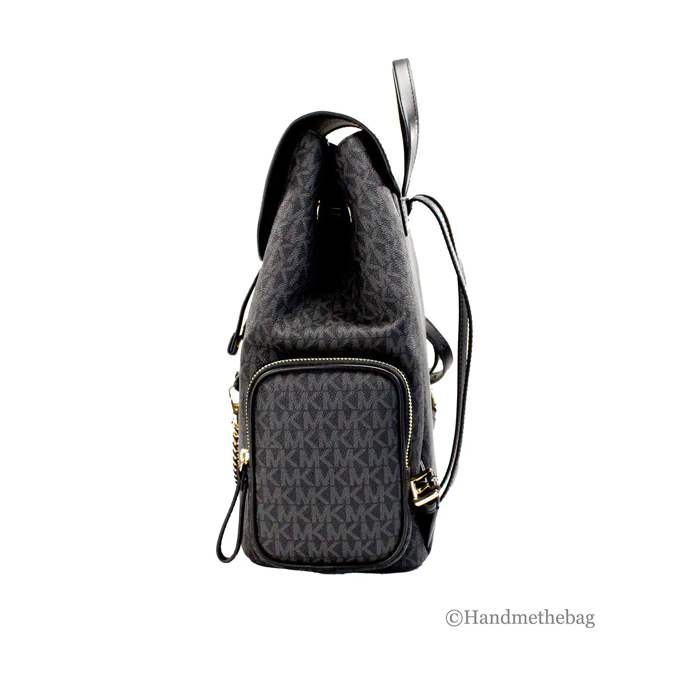 Michael Kors Jet Set Black Large PVC Chain Backpack