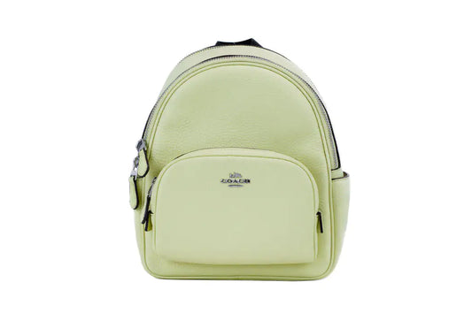 Coach Mini Court Pale Lime Pebbled Leather Shoulder Backpack