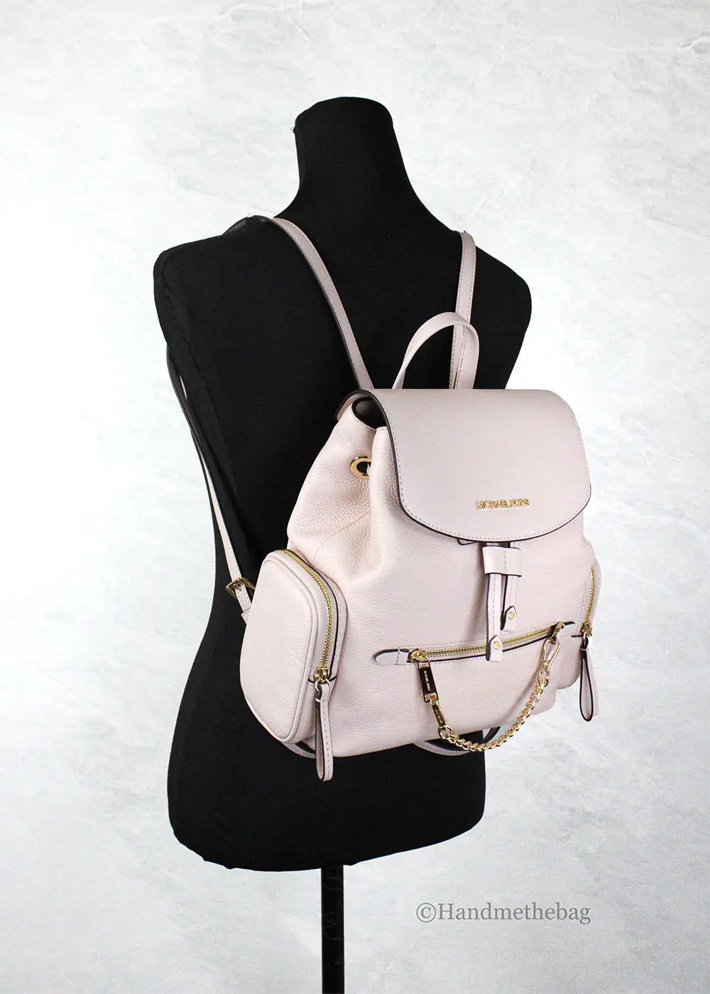 Michael Kors Jet Set Medium Powder Blush Chain Backpack