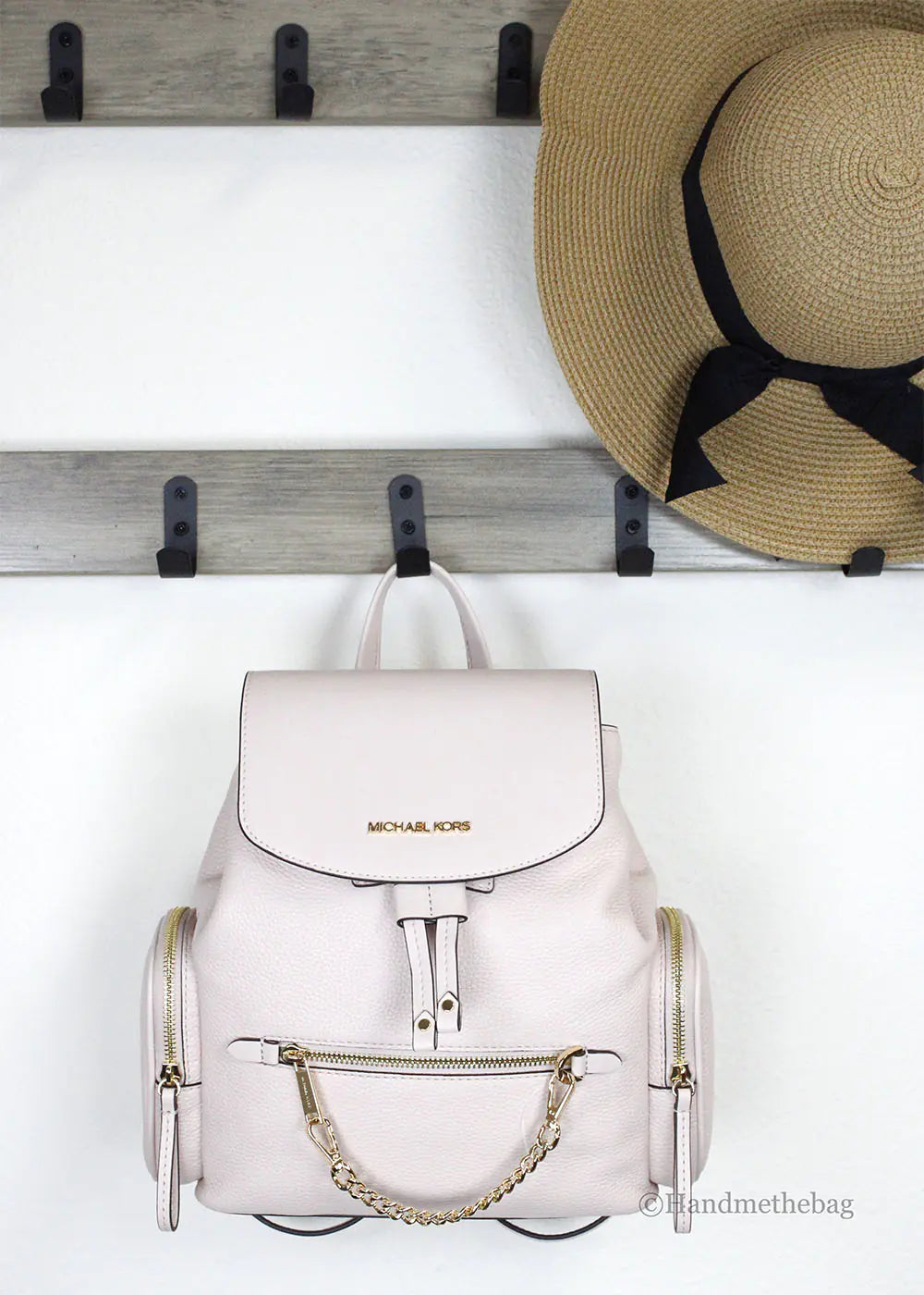 Michael Kors Jet Set Medium Powder Blush Chain Backpack