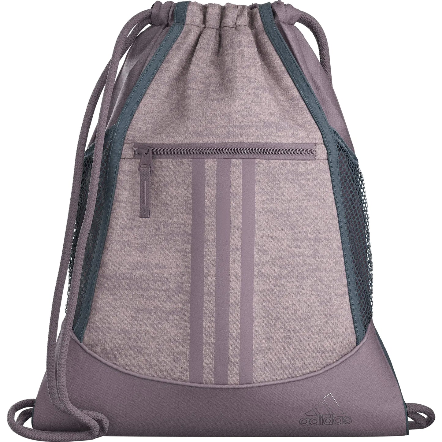 adidas Alliance Sackpack Drawstring Backpack Gym Bag, Jersey Preloved Fig Light Purple/Preloved Fig Purple/Silver Metallic, One Size