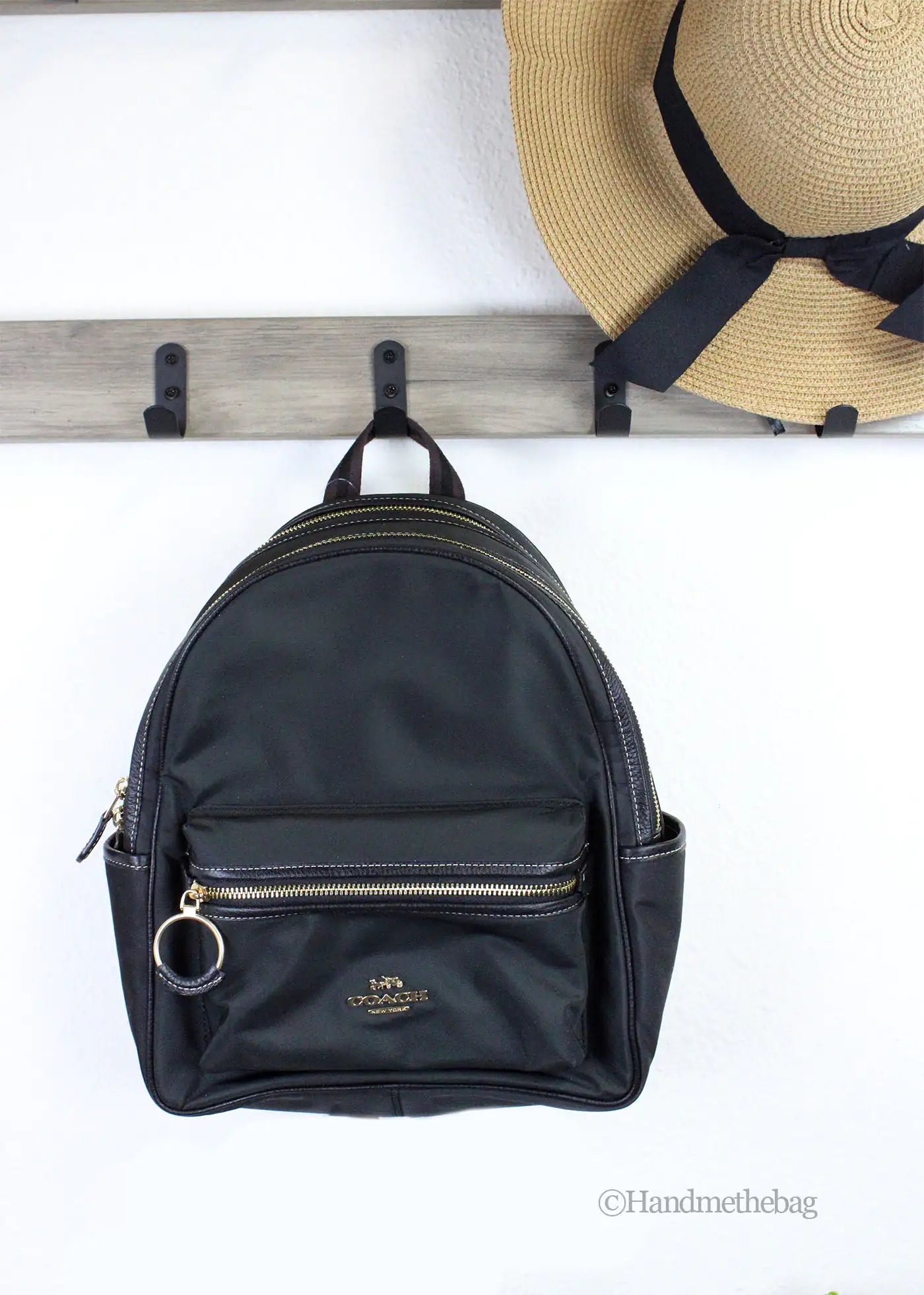 Coach (CA210) Ellis Medium Nylon Black Shoulder Backpack Bag