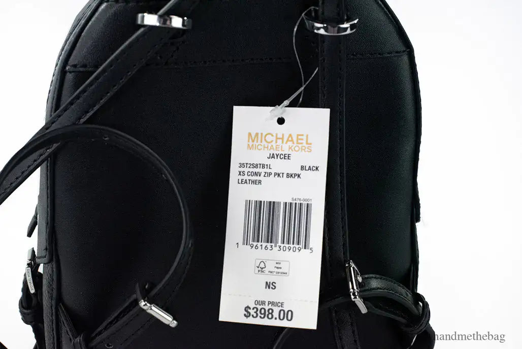 Michael Kors Jaycee Mini XS Black PVC Pocket Backpack