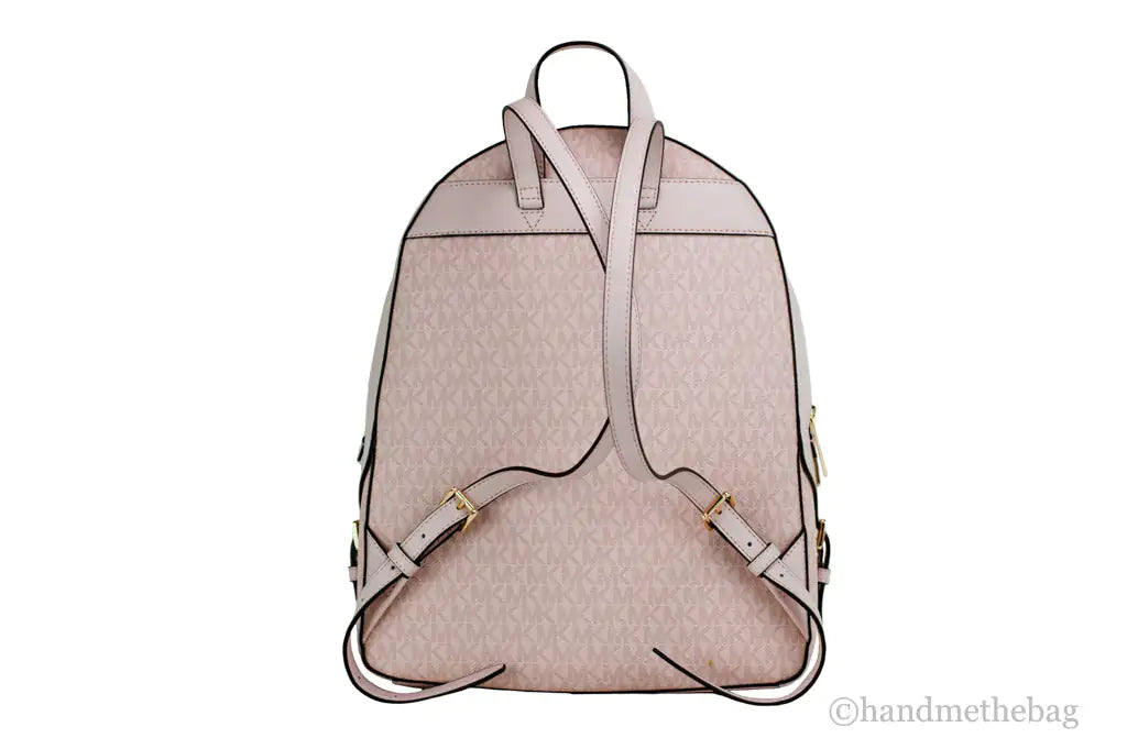 Michael Kors Jaycee Large Dark Powder Blush PVC Zip Pocket Backpack Bookbag