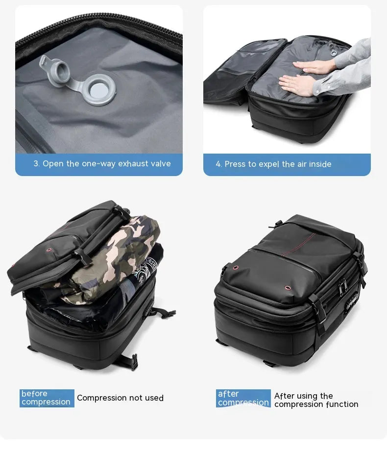 Multifunction Computer Bag Vacuum Compression Travel Backpack