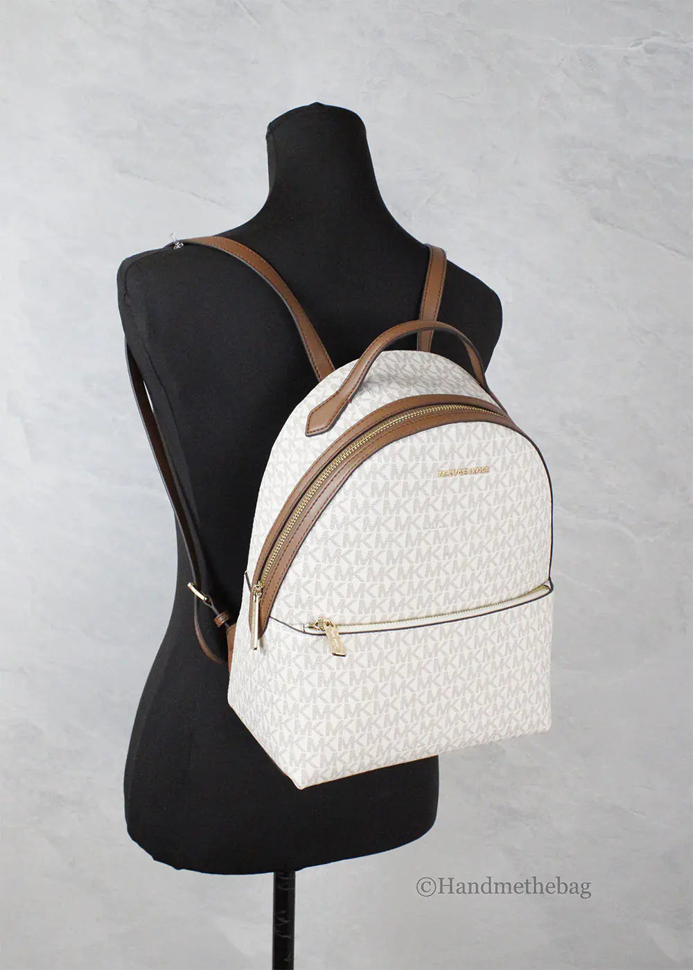 Michael Kors Sheila Medium Vanilla PVC Front Pocket Backpack