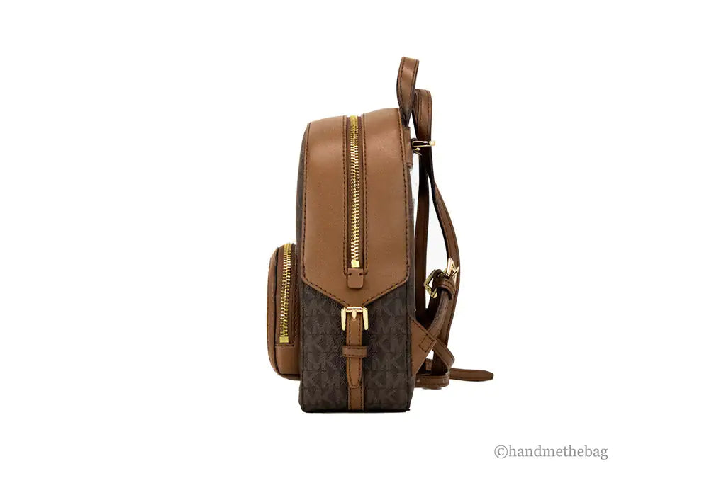 Michael Kors Jaycee XS Brown PVC Pocket Shoulder Backpack