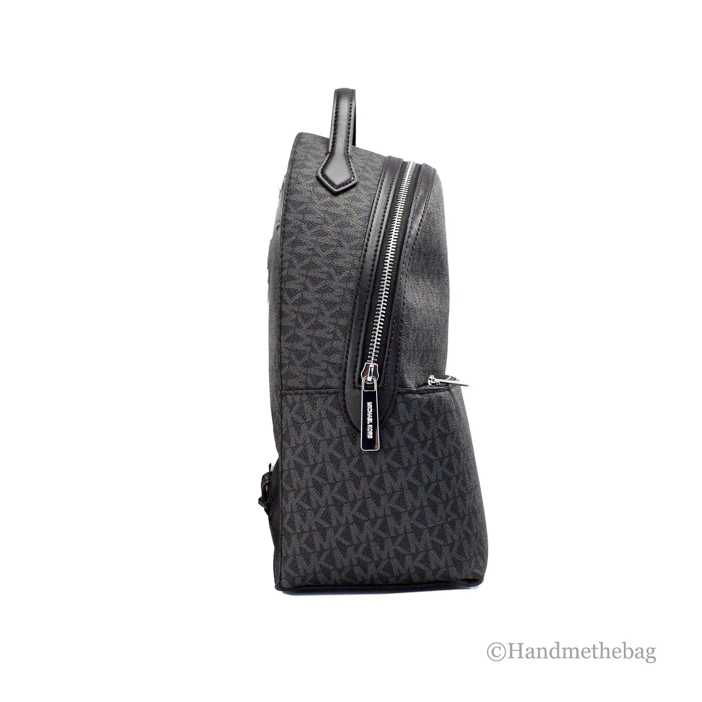 Michael Kors Sheila Medium Black PVC Front Pocket Backpack