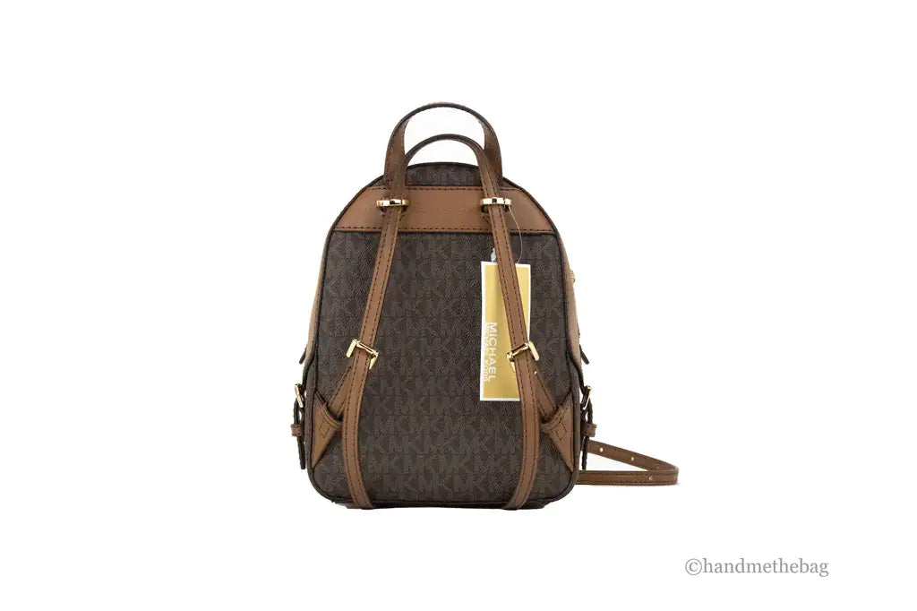 Michael Kors Jaycee XS Brown PVC Pocket Shoulder Backpack