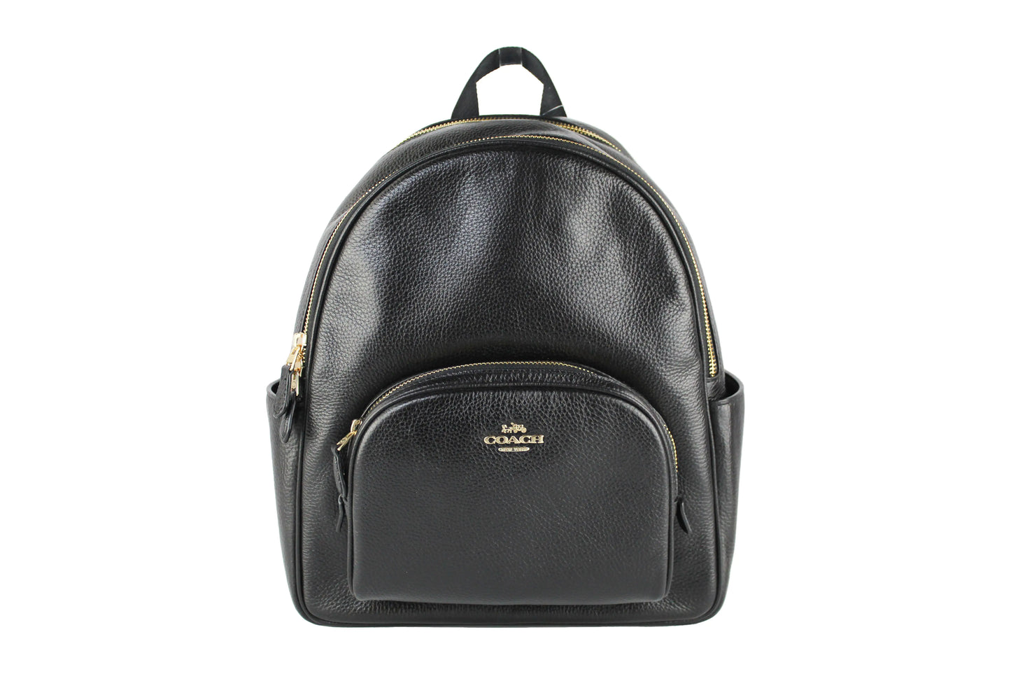 Coach (5666) Court Medium Black Pebbled Leather Backpack Shoulder Bag Bookbag